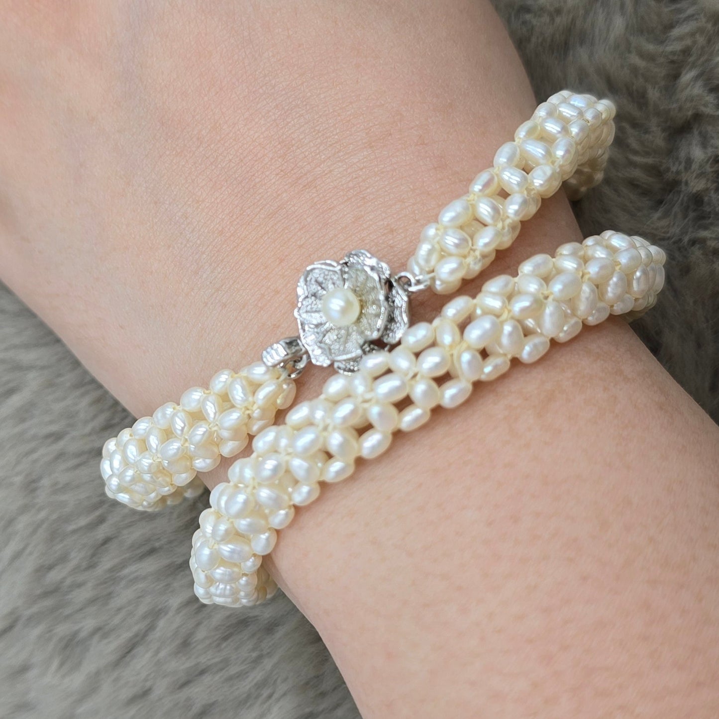 Pre-Loved Freshwater Pearl Necklace with Silver Engraving