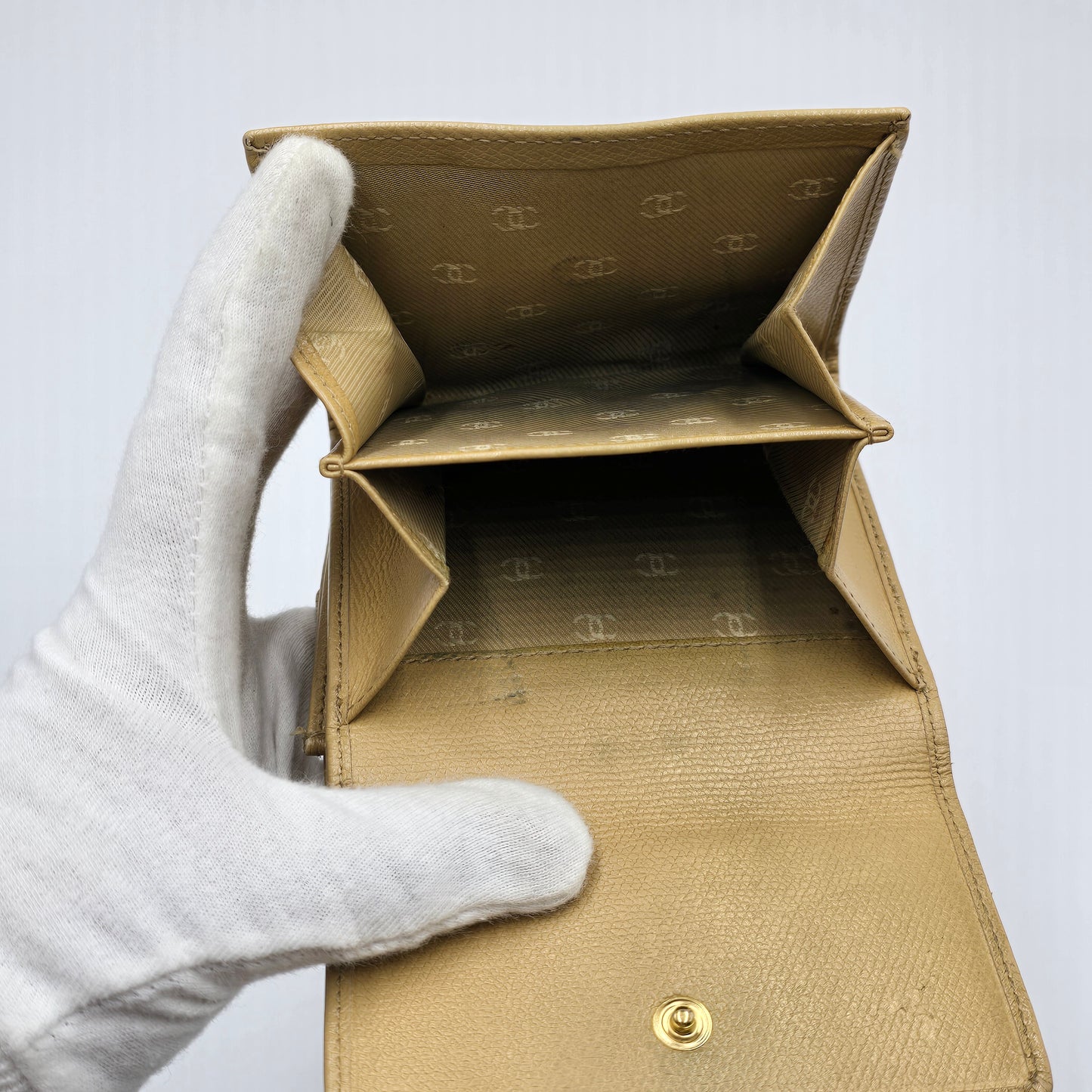 Chanel Compact Wallet Beige