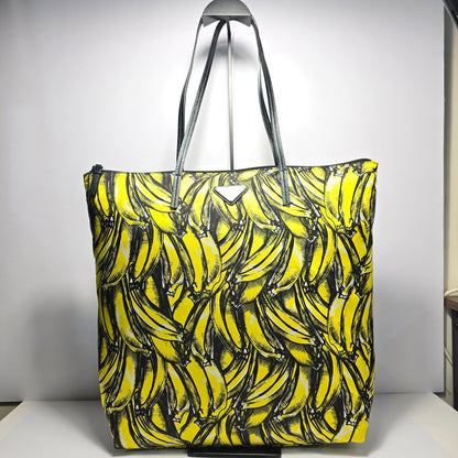 Prada Tote Bag Yellow Banana Print