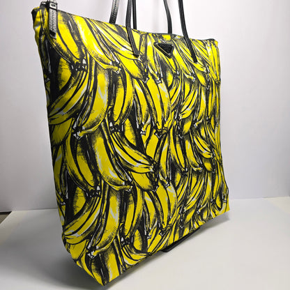 Prada Tote Bag Yellow Banana Print
