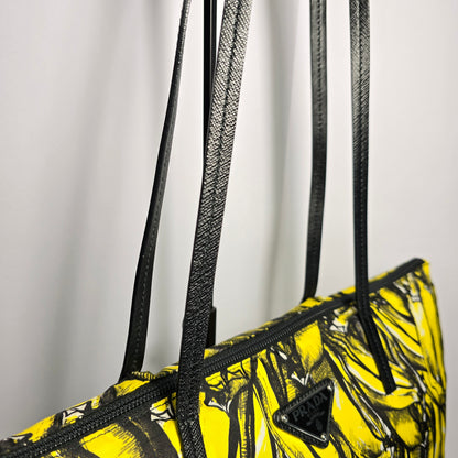 Prada Tote Bag Yellow Banana Print